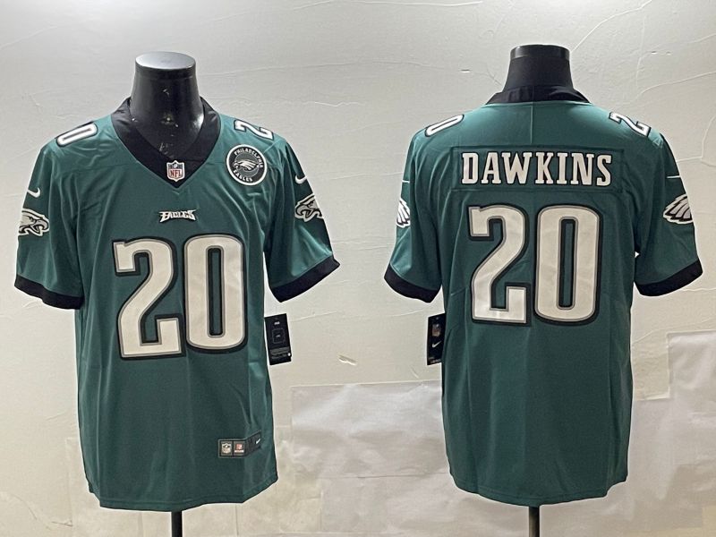Men Philadelphia Eagles #20 Dawkins Green Second generations 2025 Nike Vapor Limited NFL Jersey style 3